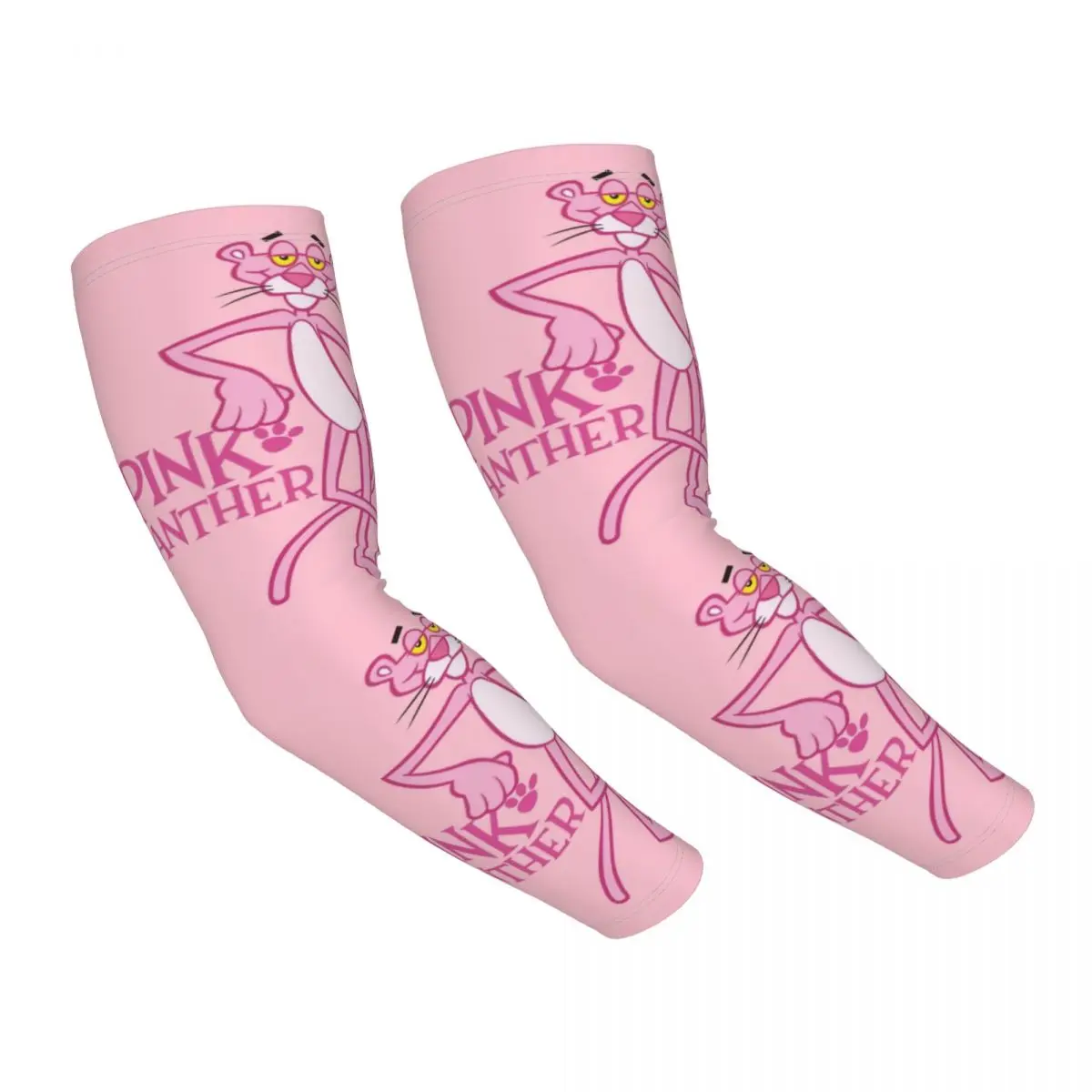 

Custom Cartoon Characters Pink Panther Sun UV Protection Arm Sleeves Women Men Athletic Sports Leopard Tattoo Cover Up