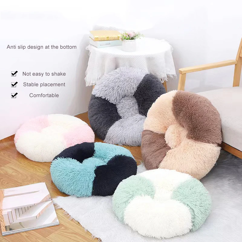 Двухцветная сращивающаяся супермягкая кровать для собак плюшевый коврик кошек