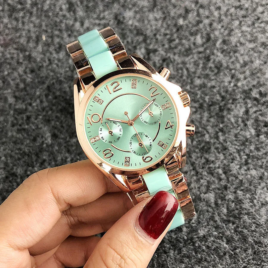 Brand Wrist Watches Women Girl Ladies Crystal Style Quartz Casual Steel Metal Band Clock m61
