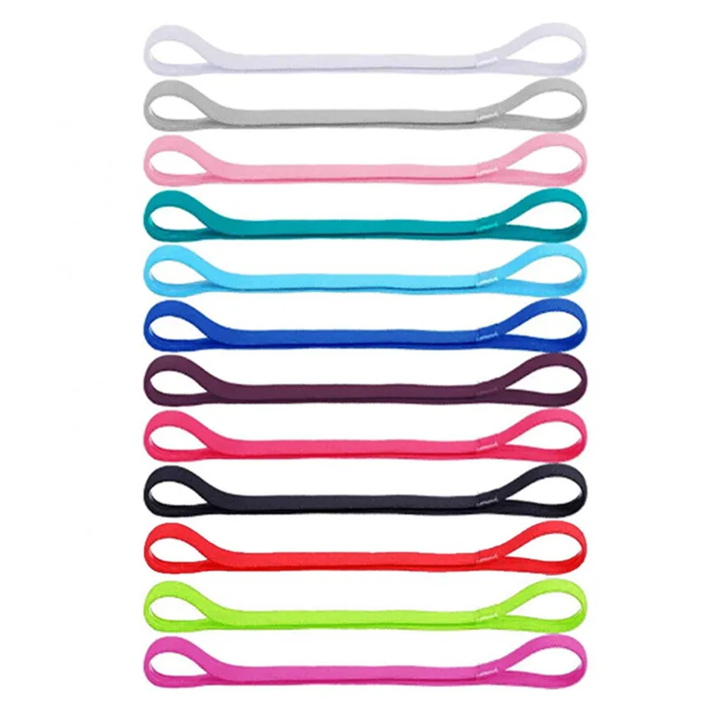 10pc Men Women Sports Headband Silicone Anti-slip Elastic Yoga Hair Bands Bandage Non-slip Outdoor Sport Sweatband Sports Safety