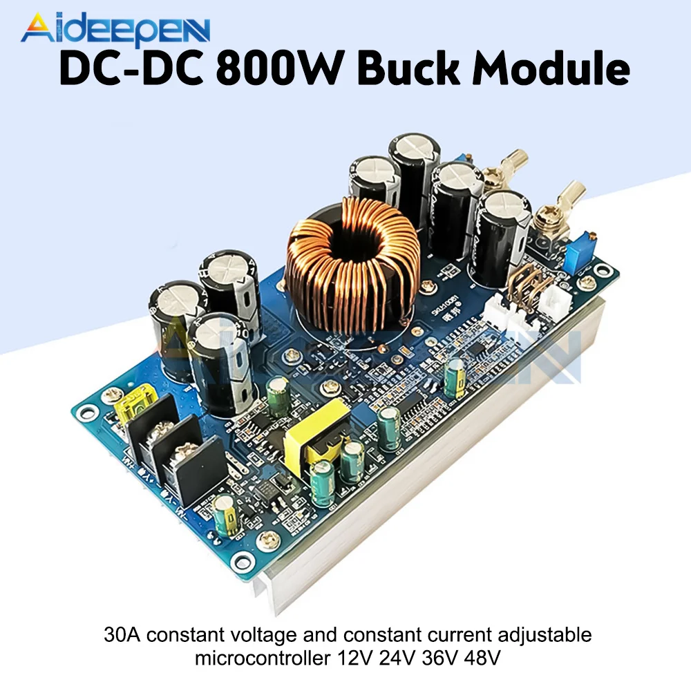 

800 Вт, высокомощный потенциальный преобразователь, модуль 30A постоянного напряжения, постоянного тока, регулируемое входное напряжение, DC-DC ...