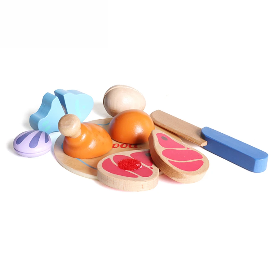 Деревянные игрушки Iwood для игрового домика с темами мяса овощей фруктов и