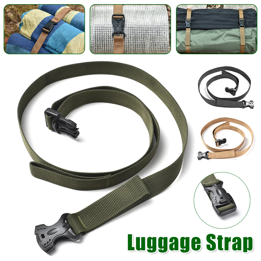 

135cm Travel Luggage Strap Durable Cargo Tie Down Belt Storage Strap Dual Buckles for Outdoor Camping Backpacking Hiking Picnic