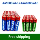 2021 новинка 1,5 в AA 9800 мАч + 1,5 в AAA 8800 мАч Щелочная аккумуляторная батарея в для часов игрушек Аккумулятор для камеры