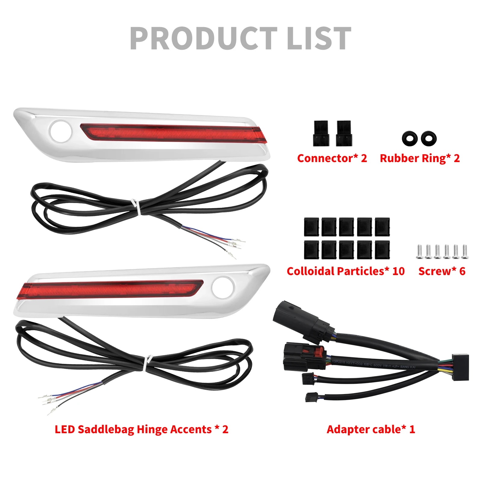 

Светодиодные акцентные фонари для мотоциклетных кофров с дымчатыми/красными линзами, указатели поворота для Harley Touring Street Glide 2014-2023