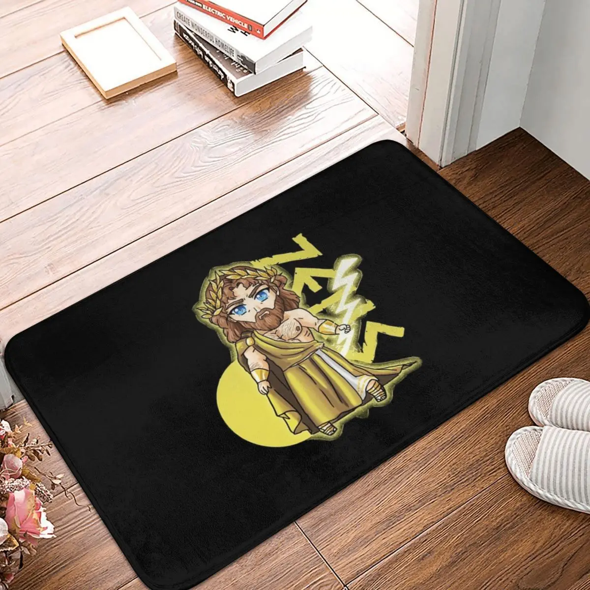 

Zeus Chibi Bath Door Mat Greek Mythology Rug Carpet Decor Entrance Living Room Home Kitchen Bedroom Non-slip Bathmat Doormat