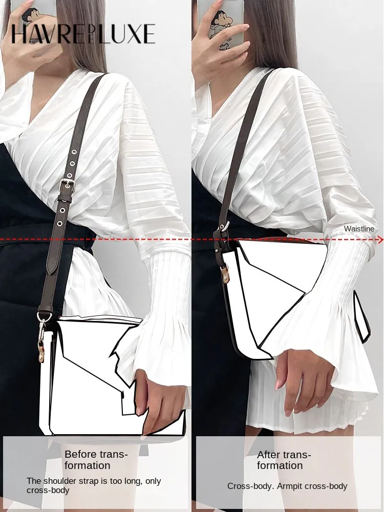 Presbyopic Messenger Bag Strap Accessories Leather Shoulder Shorten Part Adjustable Buckle Women's DIY Bag Straps For Crossbody