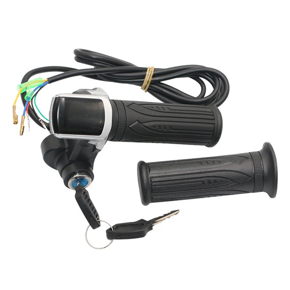 

Convenient E Bike Throttle Grip Handlebar with Real time Voltage Display 36/48V for Electric Scooters and Bicycles