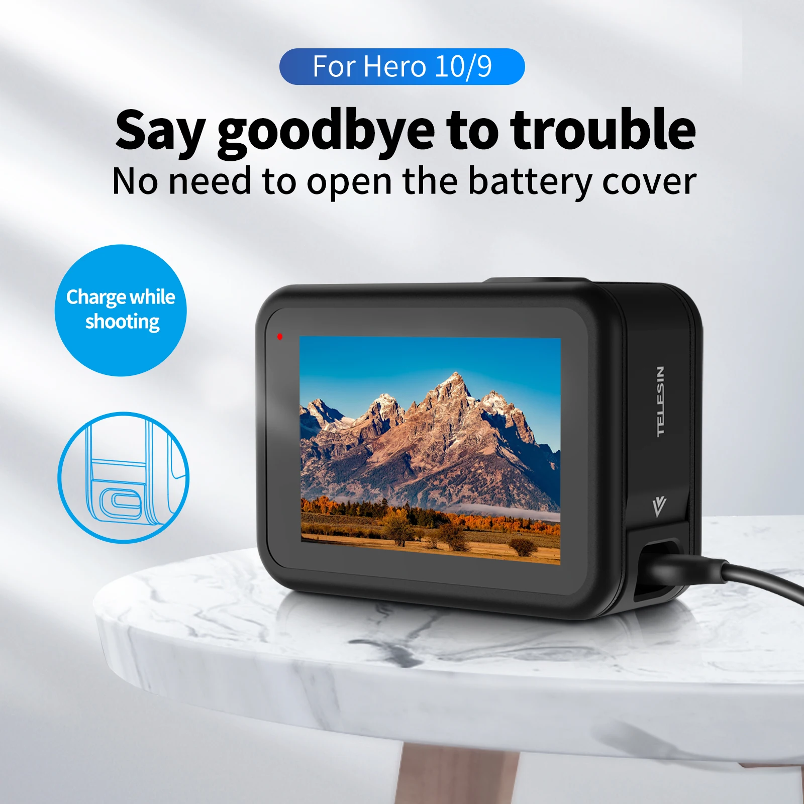 Мини-сумка TELESIN для хранения Hero 10 9 Полуоткрытая быстросъемная сумка 2 шт. боковая