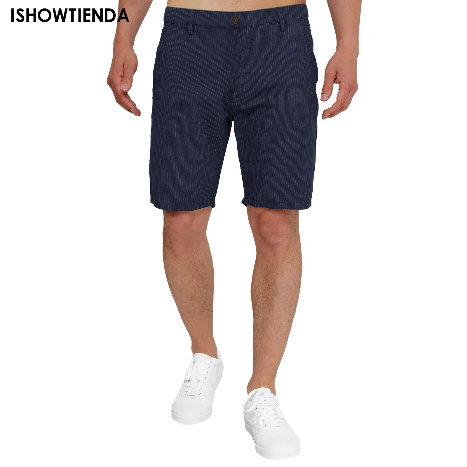 

Брюки-карго из хлопка и пеньки, летние мужские спортивные штаны в полоску в европейском и американском стиле, свободные хлопковые брюки, повседневные штаны с пуговицами на талии