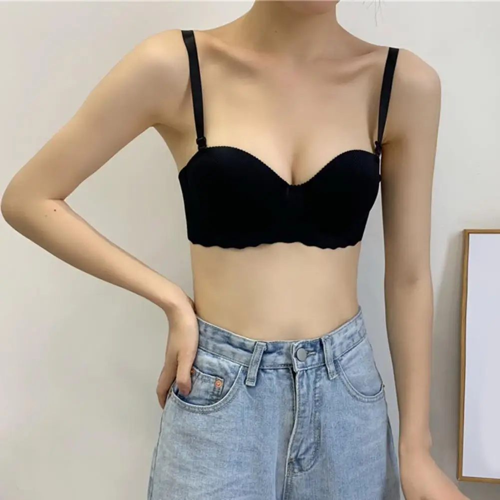 Бюстгальтер бесшовный с чашками пуш-ап и регулируемыми бретелями ...