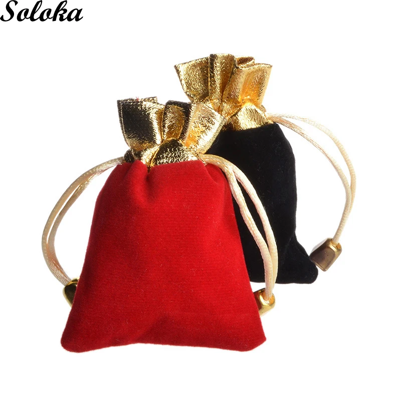 

Velvet Pouches Jewelry Packaging Drawstring Bags10pcs/lot Display Small Canvas Drawstring Packing Wedding Bags Gift Pouches