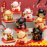chinese lucky cat wealth waving shaking hand fortune welcome cat home craft figurine modern home decor