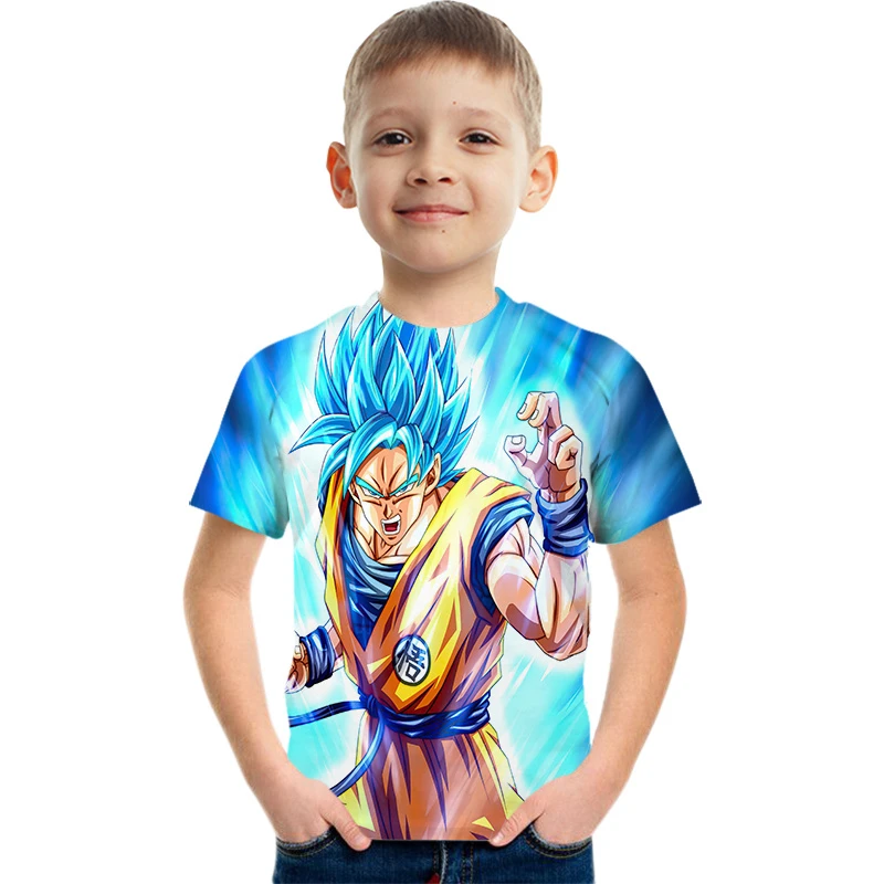 

New Fashion Dragon-Ball Super Goku Vegeta T Shirt Boys T-shirt Kids Clothes Japan Children Clothing Tops anime clothes Tees