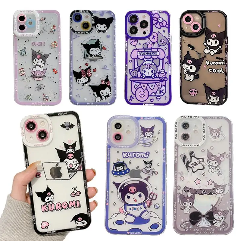 

Sanrios Kuromi Cinnamoroll My Melody Kawaii Anime Phone Case Iphone 11/13 Pro Max Transparent Soft Shell Phone Case