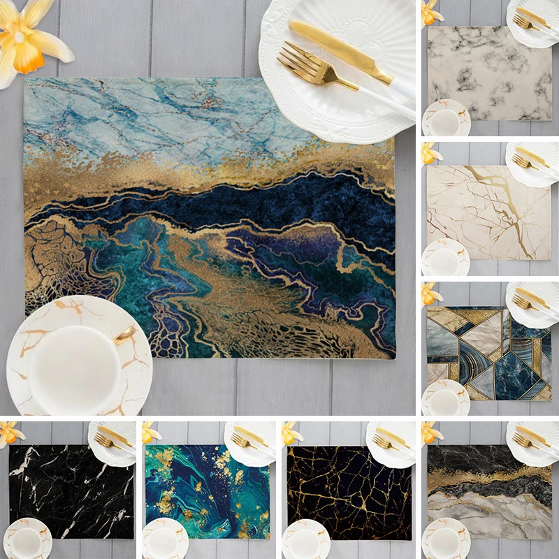 32x42 см скандинавский Ins Радужный мраморный хлопковый кухонный коврик с