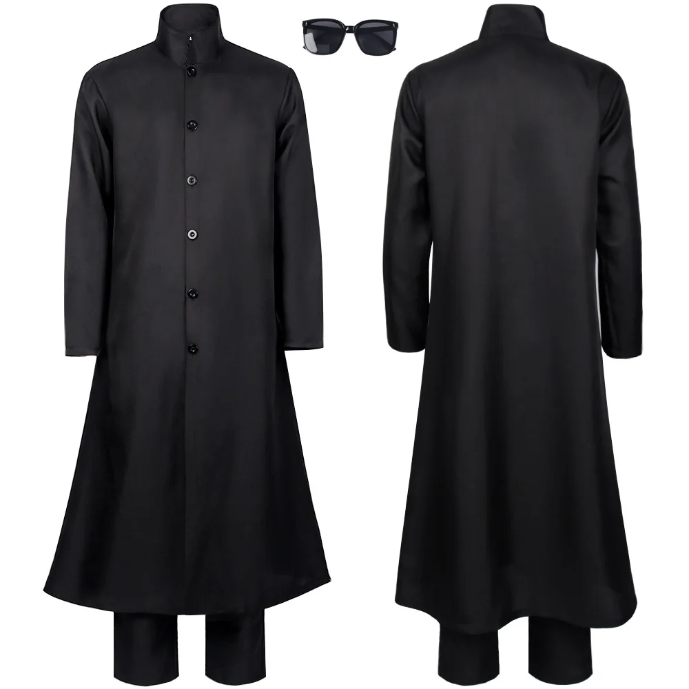 

Movie The Matrix Cosplay Neo Black Suit Man Costume