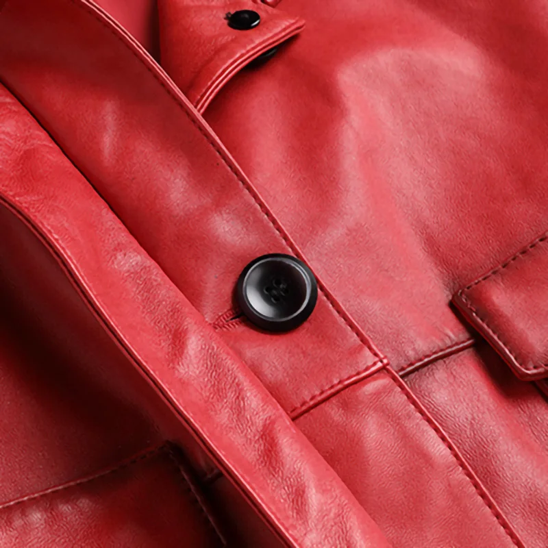 2023 New Spring Jackets Women Genuine Leather Coat Oversize Bomber Vegetable Tanned Leather Jackets Lady Sheepskin Biker CL4035