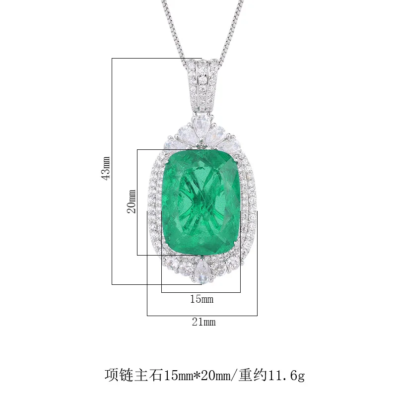 Ювелирные изделия S925 посеребренное золото 18 карат изумрудно-зеленый сапфир