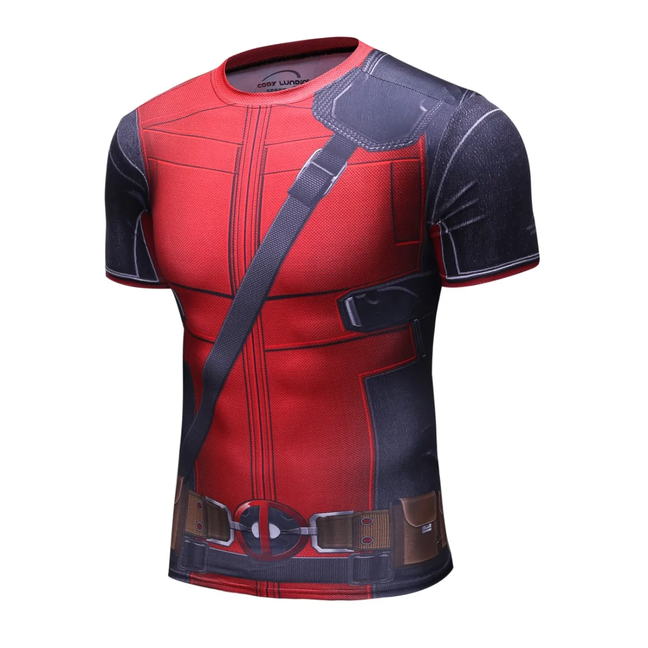 

Mens 3D Digital Printing Short Sleeve T-Shirt Outdoor Running Yoga Fitness Tight Shirt for Men