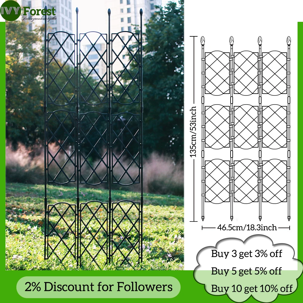 Plant Support Rack Garden Trellis Fence for Backyard and Patio Rustproof Wire Lattice Grid Panels for Rose Vines Ivy Climbing