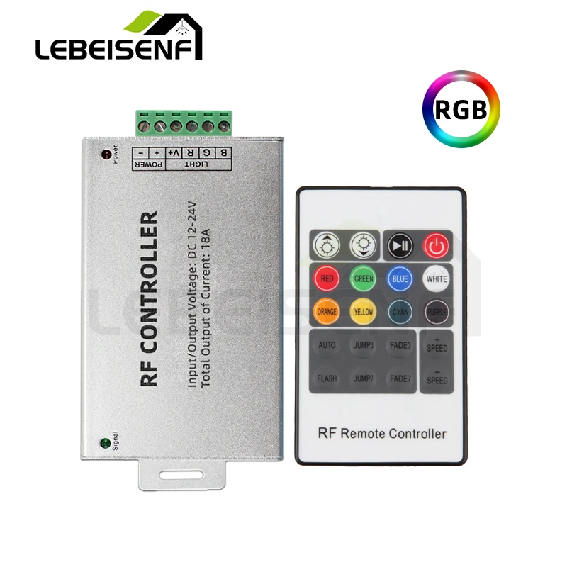 

NEW RGB Controller DC 12V 24V 18A Aluminum 3 Channel LED RF 20 Key Wireless Remote Control Dimmer For 5050 2835 COB Strip Lights