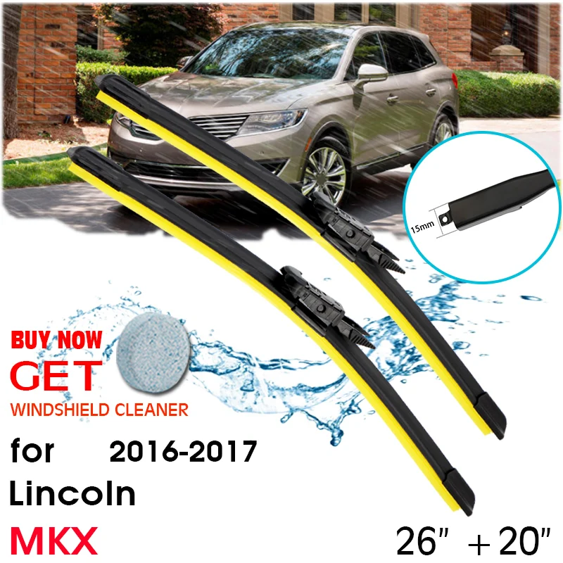 

Car Wiper Blade Window Windshield Rubber Silicon Refill Wiper For Lincoln MKX 2016-2017 LHD / RHD 26"+20" Car Accessories