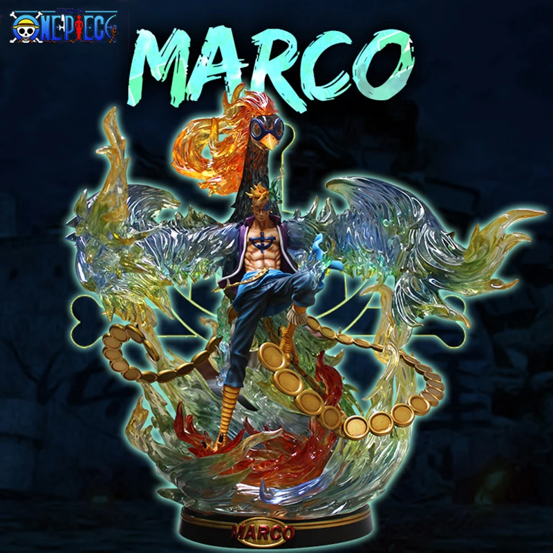 

44cm Oversized Fantasy Phoenix Marco One Piece Gk Anime Scene Statue Hand-made Model Box Marco Figure Kawaii Action Figure Toys