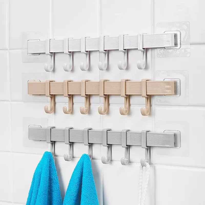 

Kitchen Adjustable Hook Rack Double Suction Cup Towel Rack Hanging Shelves Hook Holder Lock Type Sucker Bathroom Accessories