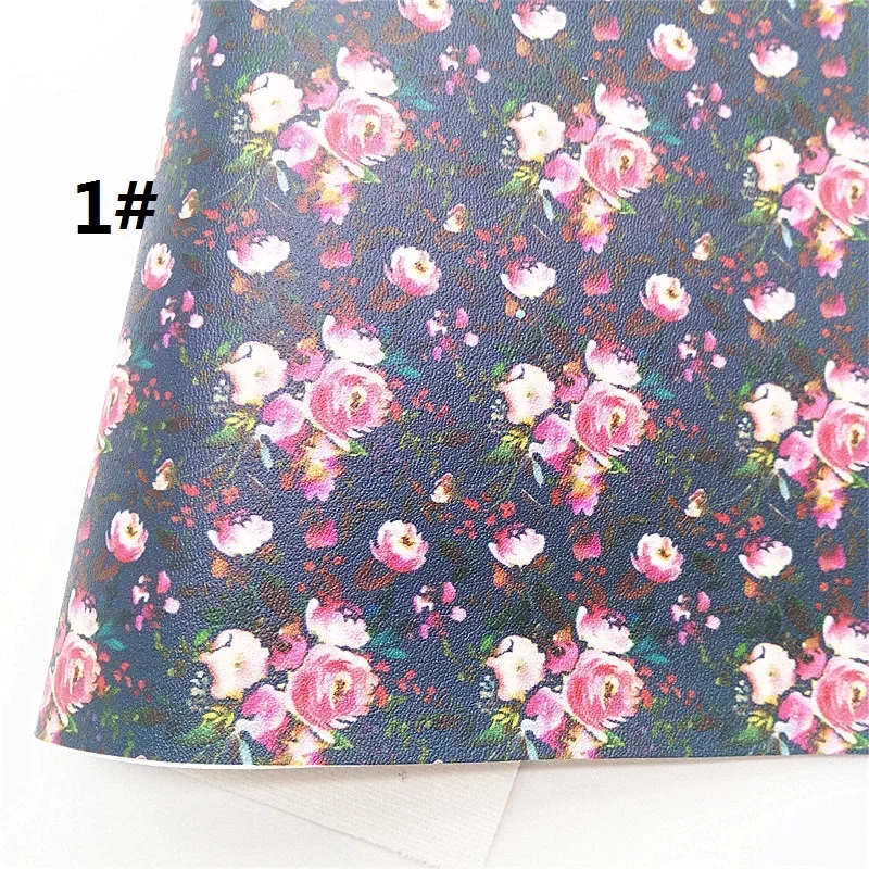 Роза цветы темные цвета печатная синтетическая искусственная кожа с фетровой