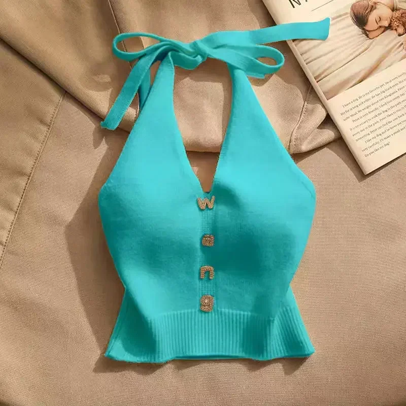 Frauen Sommer Kleidung/2018mellose V-Ausschnitt сексуальные майки винтажный пуловер Coole Mädchen Stricken