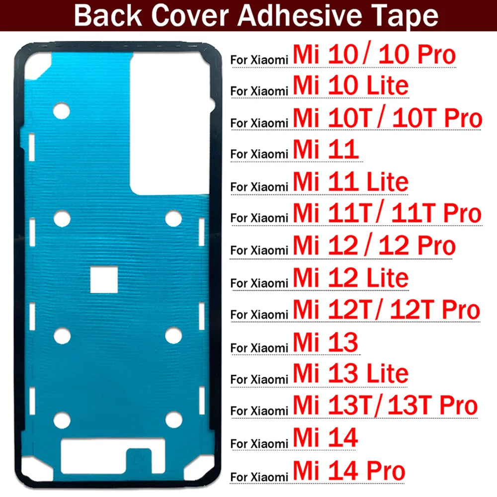 Новая клейкая наклейка на заднюю батарейку для Xiaomi Mi 10 10T 11 11T 12 12T 13 13T 14 Pro Lite