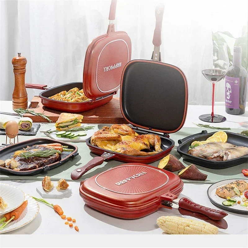 Сковорода антипригарная 32/28 см двусторонняя для барбекю