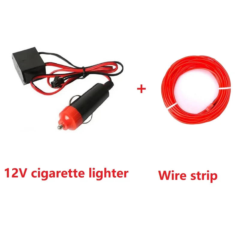 

Гибкая неоновая Светодиодная лента EL Wire, водонепроницаемый разноцветный декоративный светильник для танцев и вечеринок, цвет красный, 1 м/2 м/3 м/5 м