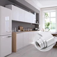 5m pvc self adhesive wallpaper pure white decorative film kitchen cabinet renovation home stciky paper decal wall stickers