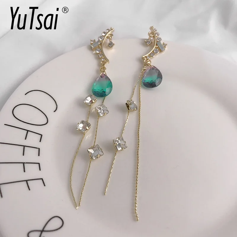 

Серьги YUTSAI женские с инкрустацией стразы из сплава