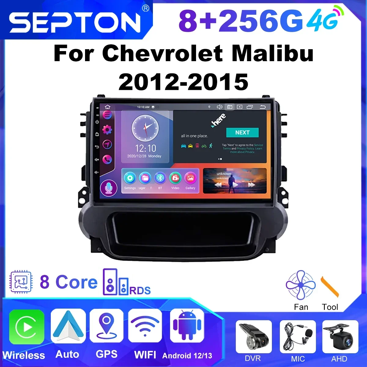 Автомобильный радиоприемник SEPTON Android 8G + 128G для Chevrolet Malibu 2012-2015 GPS CarPlay