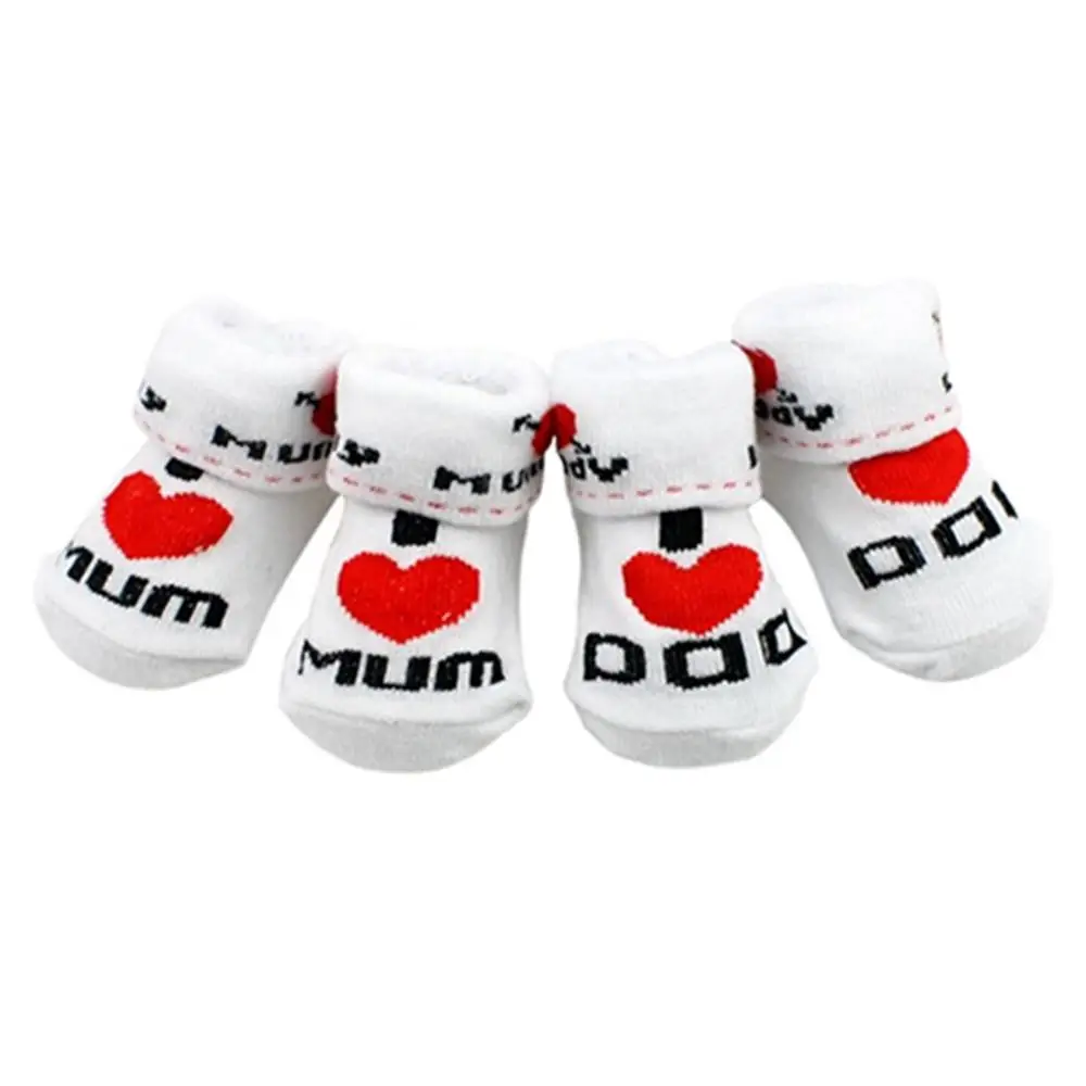 

Warm Socks Cotton Cute Baby White I Love Mum/Dad 0-6 Months Newborn Infant Boys Girls Leg Warmers Kids Clothing