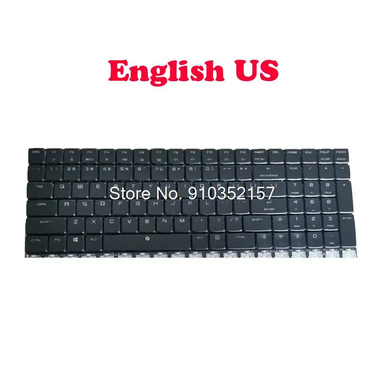 Черная клавиатура для ноутбука с подсветкой для Tongfang GK5CN5Z GK5CN6Z GK5CN5X GK5CN6X, США, Германия, GR