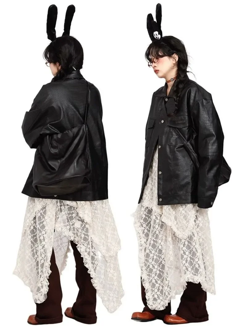 Белая кружевная юбка в стиле Mori нерегулярная Y2K Fairycore весна-лето Prairie Chic