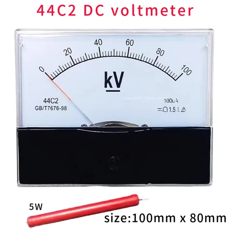 Вольтметр постоянного тока 44C2, 10 кВ, 20 кВ, 30 кВ, 50 кВ, 100 кВ, указатель, высоковольтметр высокого напряжения, сочетаемый с фотопараметрами 5 Вт