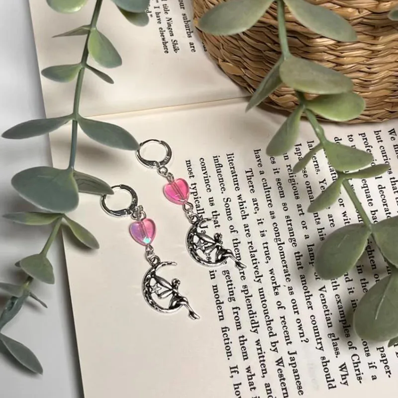 

Fairy pendant earrings Heart shaped earrings korean earrings jewelry earrings for women y2k