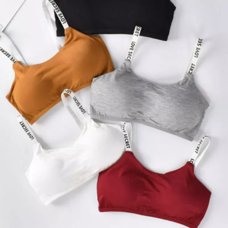 

Ladies Tube Tops Bra English Letters Sling Wrap Underwear Back Buckle Cotton Vest Strapless Bra Comfortable Bras for Girl