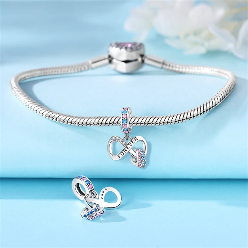 НОВЫЕ подлинные бусины из стерлингового серебра 925 пробы с бесконечностью и