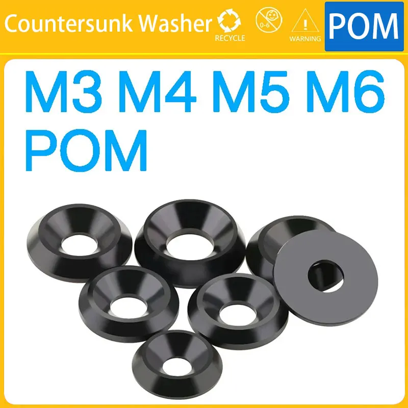 

Потайная шайба POM M3 M4 M5 M6 M8 M10 конические твердые пластиковые вогнутые выпуклая плоская прокладка конические конусные изоляционные шайбы