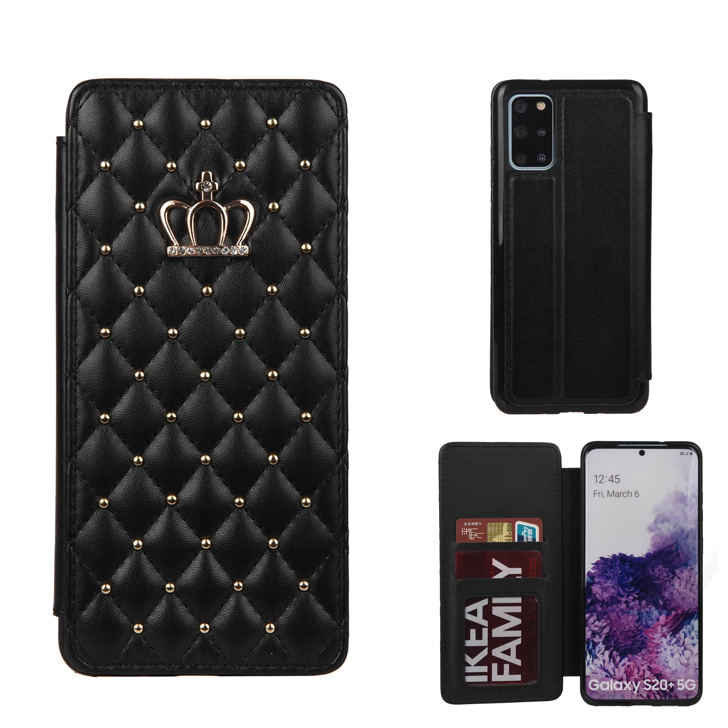 Leather Flip Case For Galaxy S20 Plus S21 Ultra S20FE S10E 5G S9 S8 S7 Edge S6 S5 Phone Protector Wallet Cover Card Slots Stand