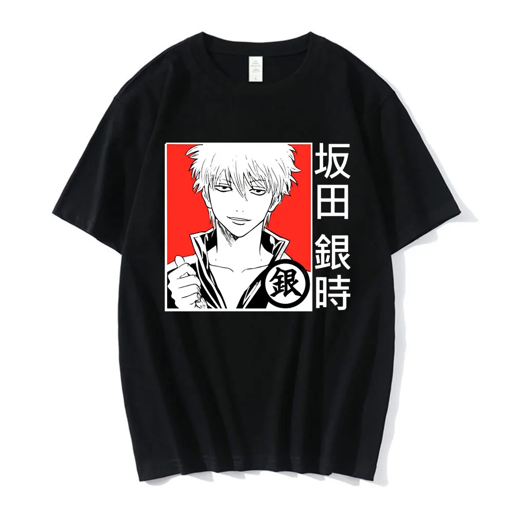 

Gintama Anime Sakata Gintoki Kagura Tshirts Men Fashion Summer Manga T-shirts T Shirt Top Tees Harajuku Male Oversized Tees