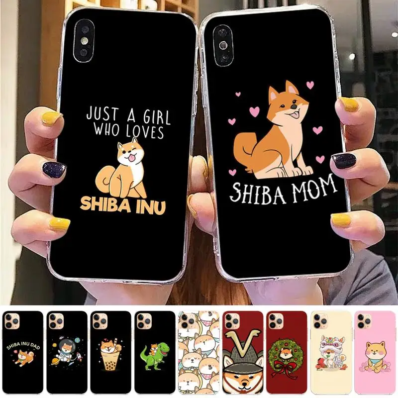 

TOPLBPCS Cute Cartoon Animal Shiba Inu Phone Case for iPhone 11 12 13 mini pro XS MAX 8 7 6 6S Plus X 5S SE 2020 XR cover