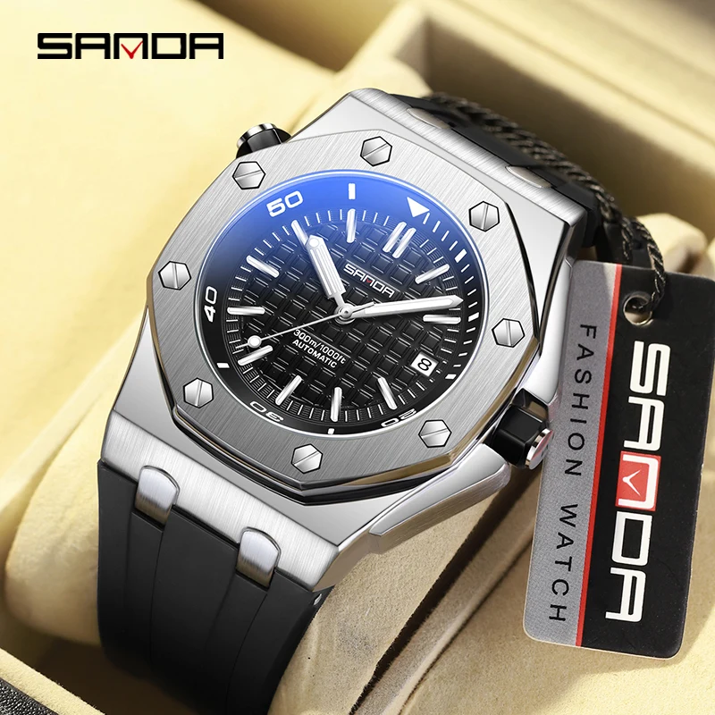 

SANDA Men Mechanical Watch Top Brand Luxury Automatic Watch Sport Silicone strap 30M Waterproof Watch Men relogio masculino
