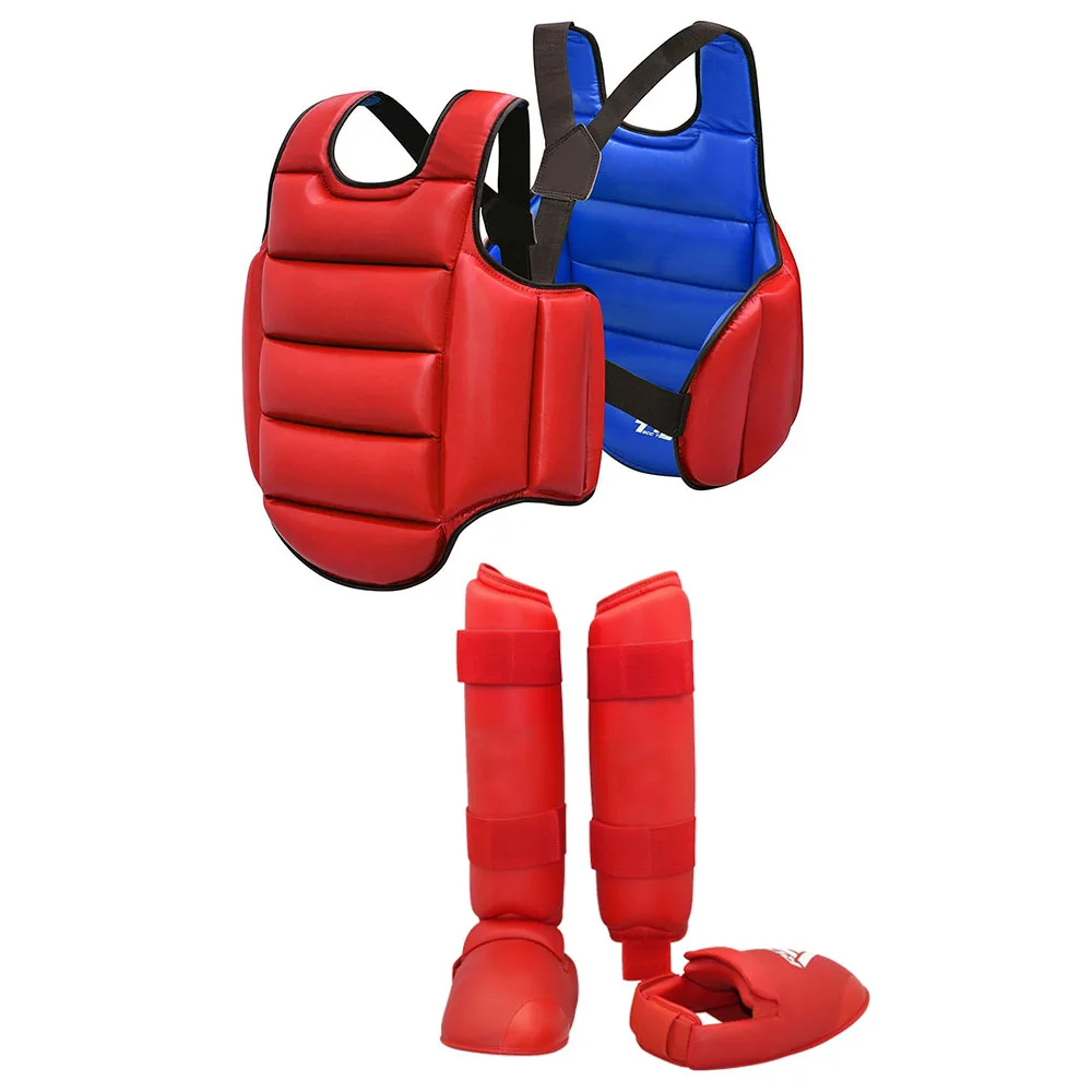 Karate Shin Guards Taekwondo Palm Gloves Sparring Uniform Gear Adults Boxing Training Equipment MMA Body Protective Chest Suit